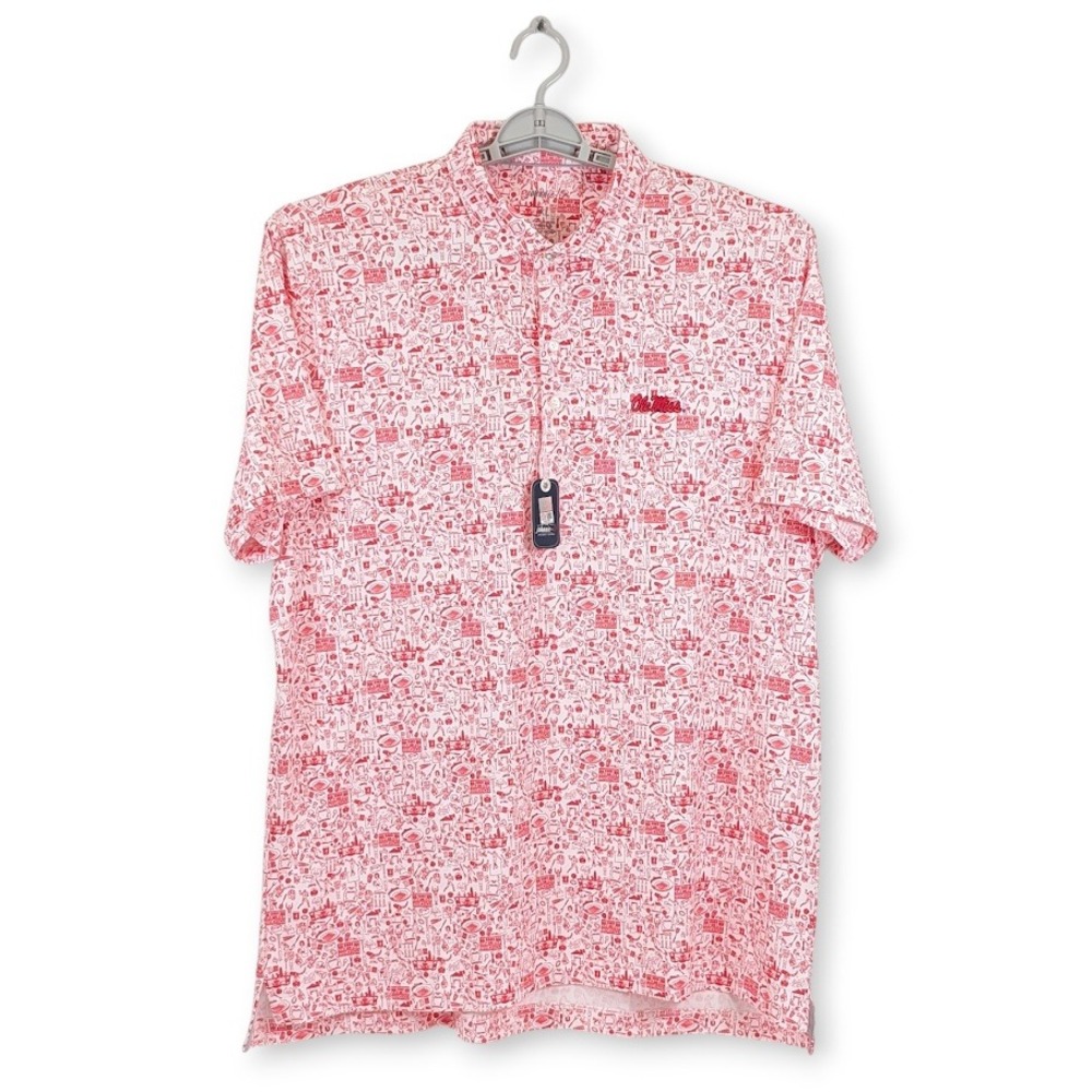 Johnnie O Ole Miss Rebels Tailgater 2.0ā Polo Men XL Red Football All Over Print - Picture 3 of 8